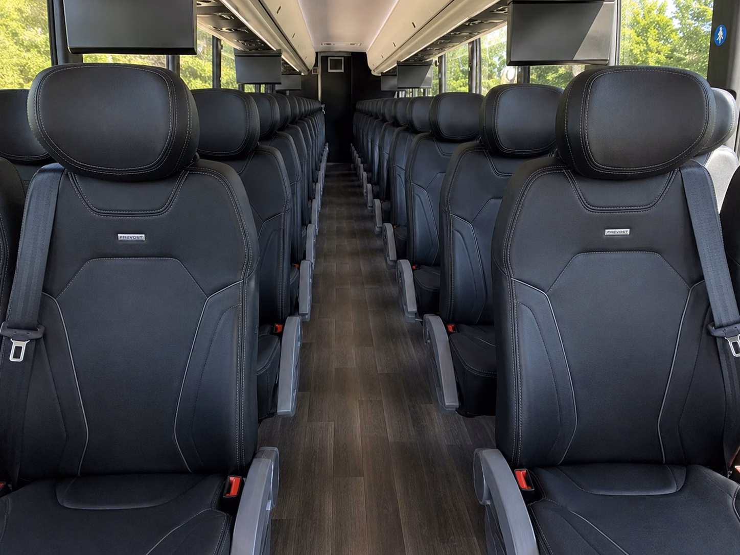 56 passenger charter bus inside